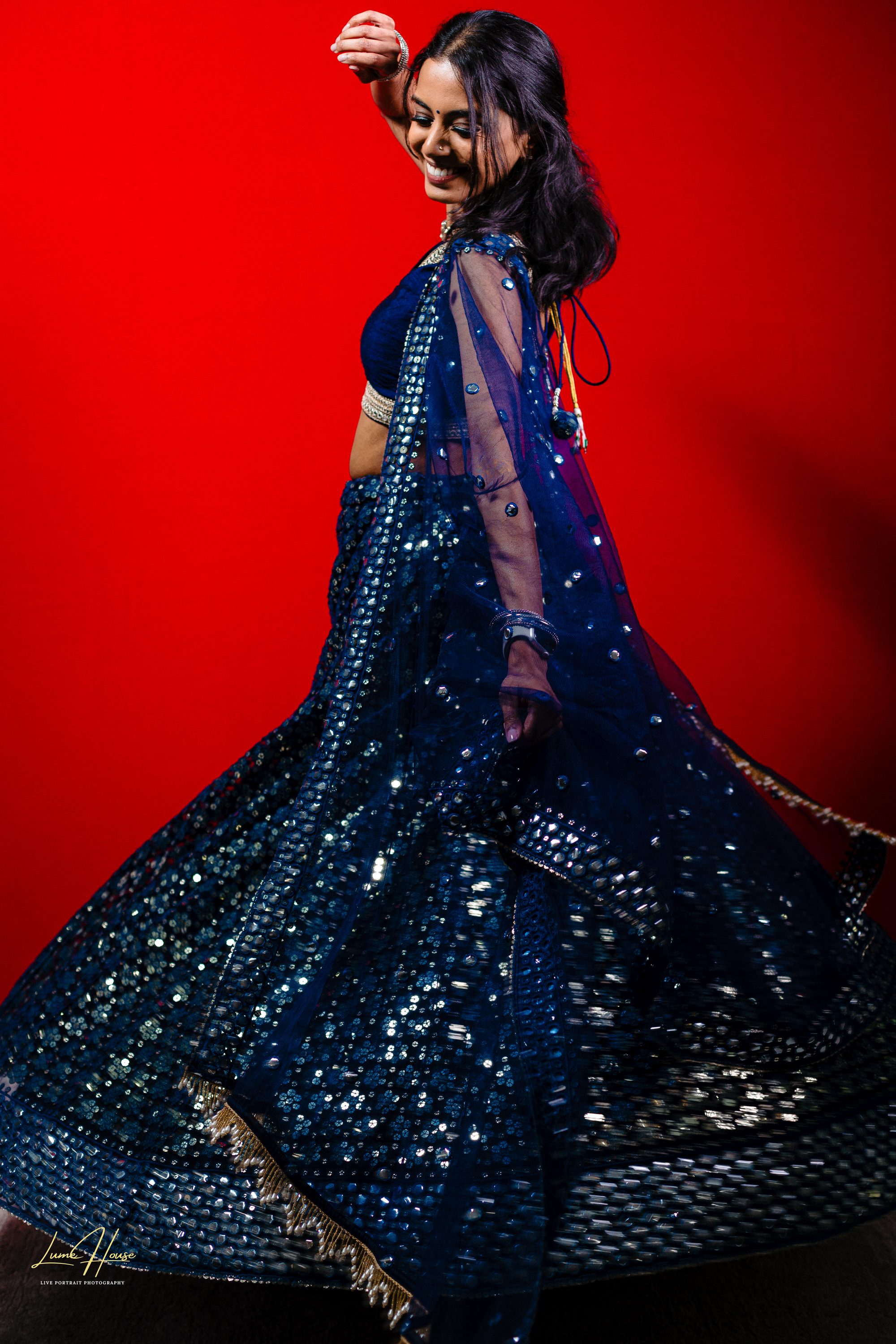 Dark and moody wedding portrait